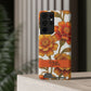 Personalized Orange Stained Glass Effect Marigold Floral Cardholder iPhone and Samsung Case