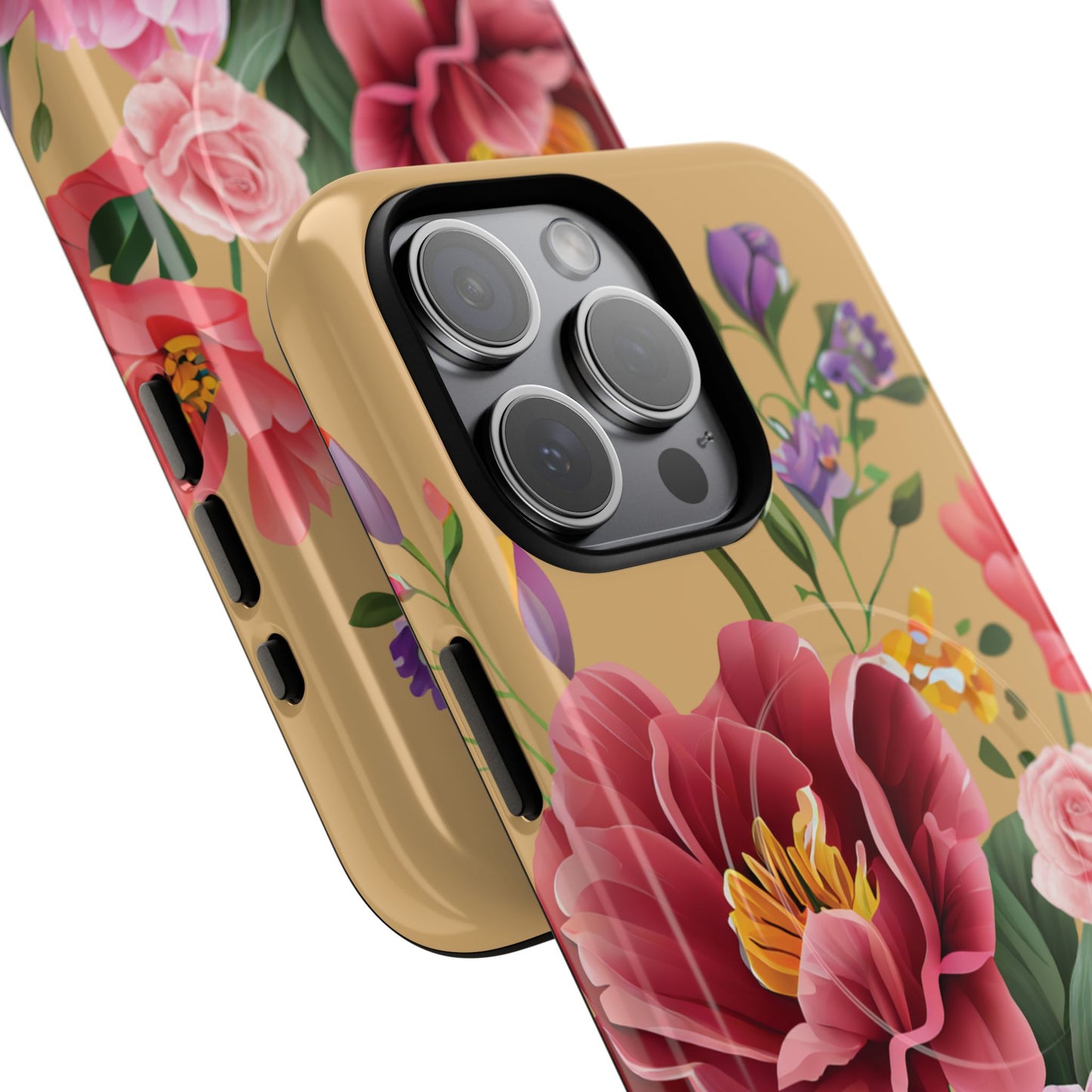 Sunset Botanica Tough iPhone Magnetic Case, Gifts for Her, MagSafe® iPhone® Tough Case, iPhone 13, 14, iPhone 15, iPhone 16, 17, Pro, Pro Max, Plus.