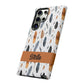 Personalized Whispering Feathers Samsung, Google Pixel and iPhone Case, Custom Name Case.