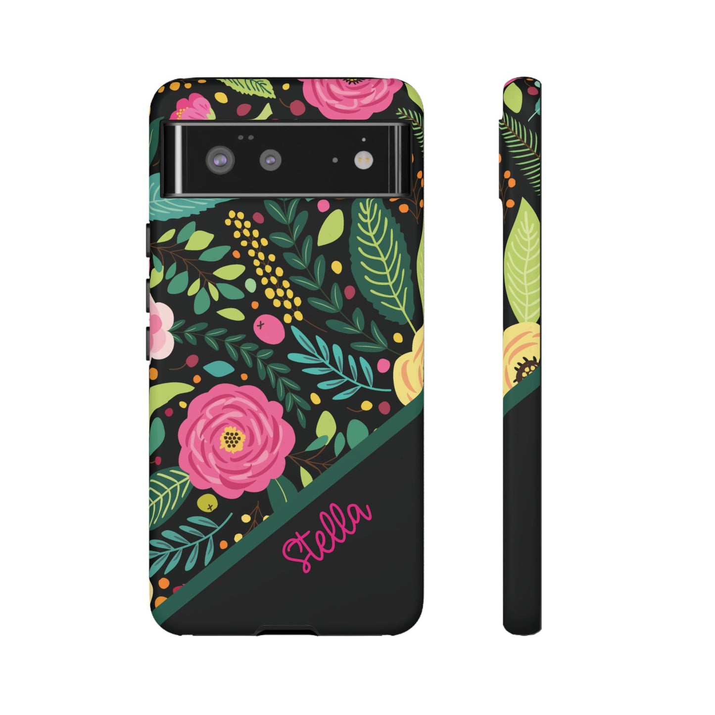 Personalized Floral Fantasy Samsung and Google Pixal Phone Case – Personalized Tough Cases with Colorful Garden Design