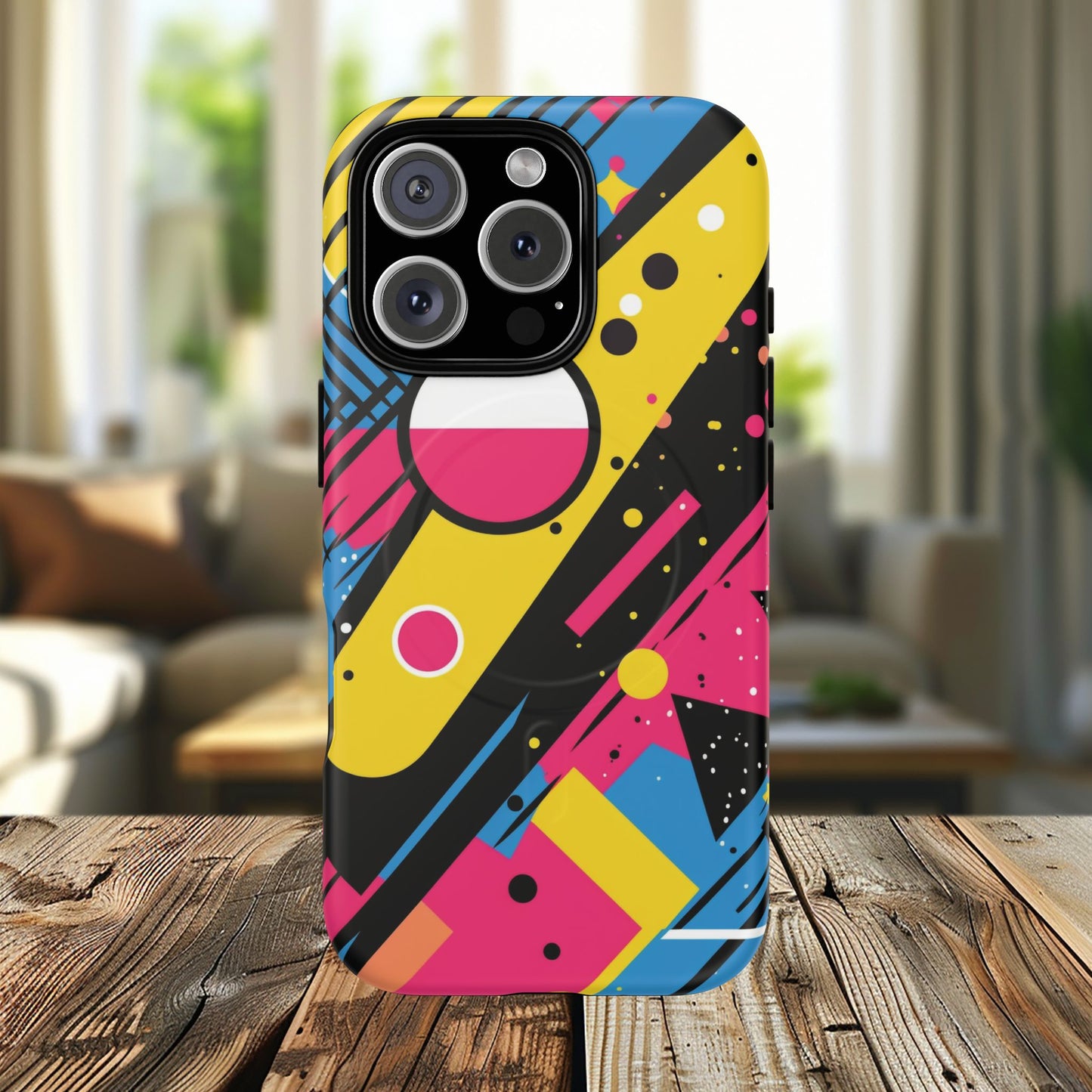 Electric Motion Mix iPhone Cases for Creative Souls | Tough iPhone Magnetic Cases, Stylish Protection, Unique iPhone Accessories, Gift for Art Lovers, Retro Vibes