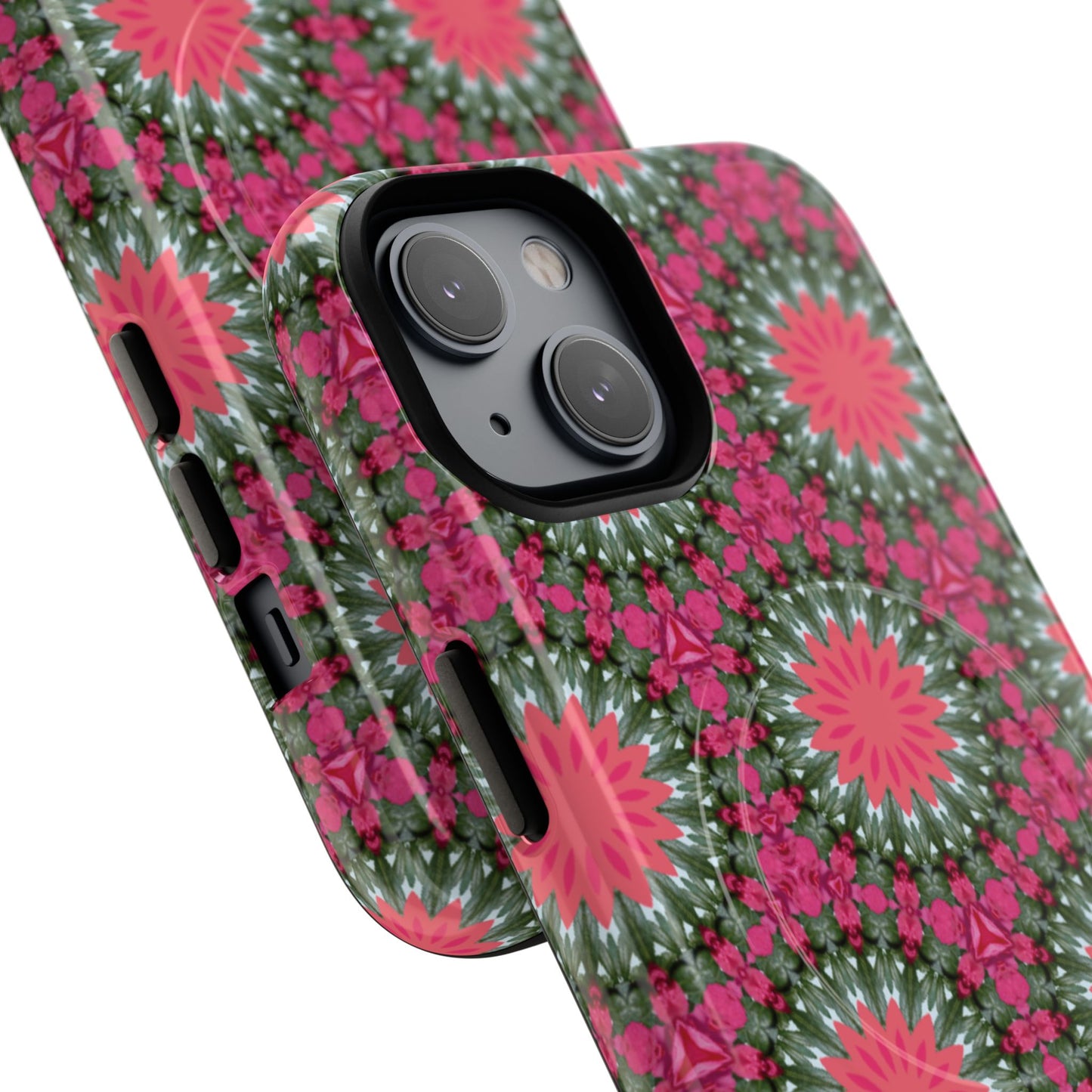 Floral KaleidoBloom iPhone Case, Tough Magnetic Cases, Floral iPhone Cover, Stylish Tech Accessory, Durable Design, Vibrant Gift Idea