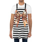 Striped Bow Apron with Detachable Straps - Lightweight Cooking Accessory