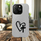 Tough Magnetic Phone Case with Heart & Cross Design, Durable Phone Cover, Unique Gift for Her, Stylish Accessory, Everyday Use