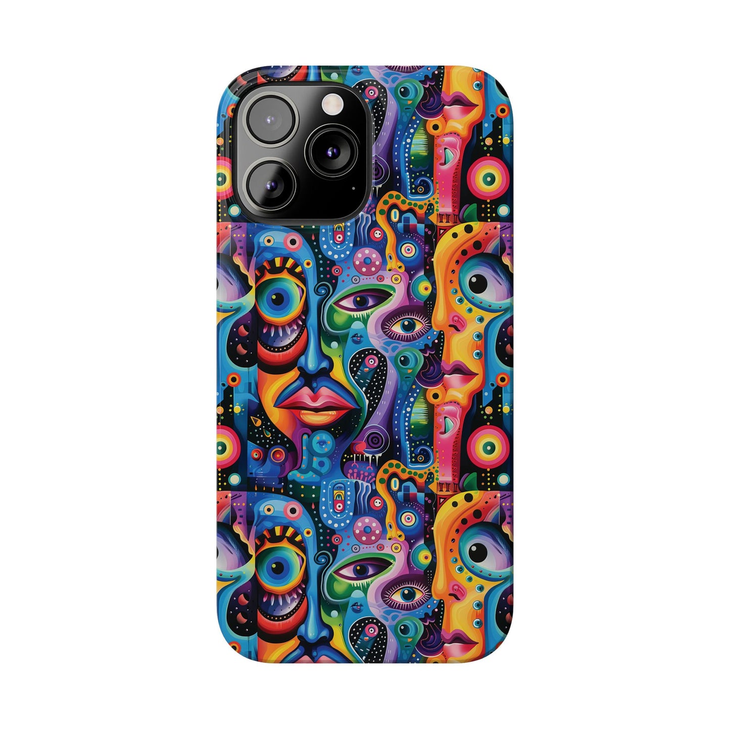 Psychedelic Visions Slim iPhone Case - Vibrant Design for Artistic Souls