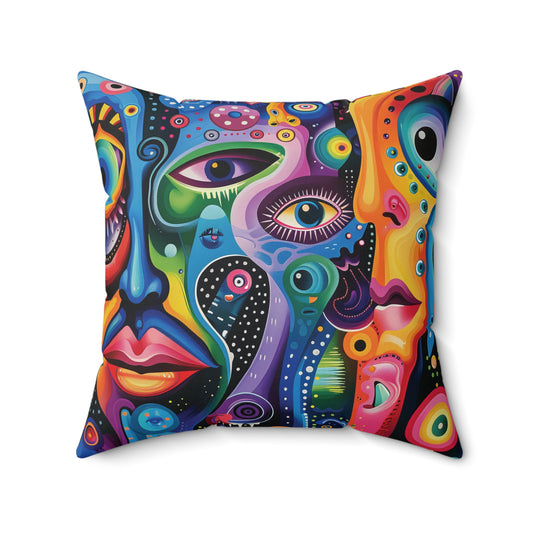 Psychedelic Visions Spun Polyester Square Pillow