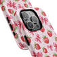 Strawberry Blush Coquette Magnetic Tough iPhone Cases - Funky Fruit Cases, Floral iPhone Cover, Trendy Gifts, iPhone Accessories, Strawberry Lover