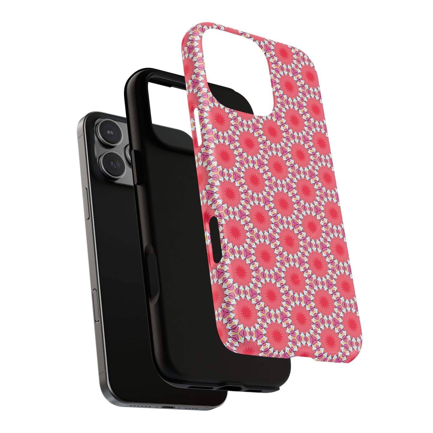 Roseburst Mosaic Vibrant Flower Pattern iPhone Case, Stylish iPhone Cover, Tough Magnetic Case, Floral Gift, Trendy Accessory for Her
