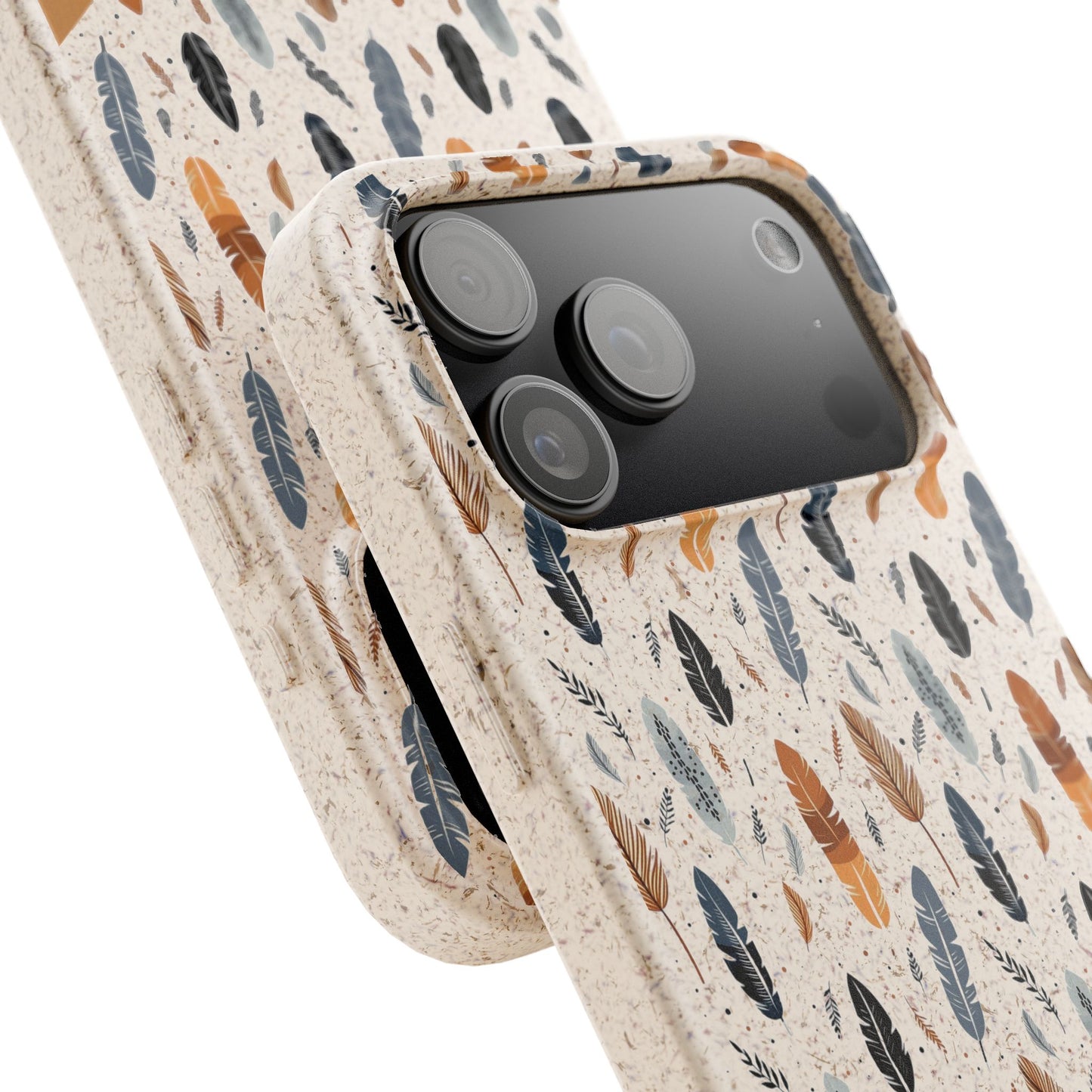 Personalized Whispering Feathers Samsung and iPhone Biodegradable Case, Custom Name Case.