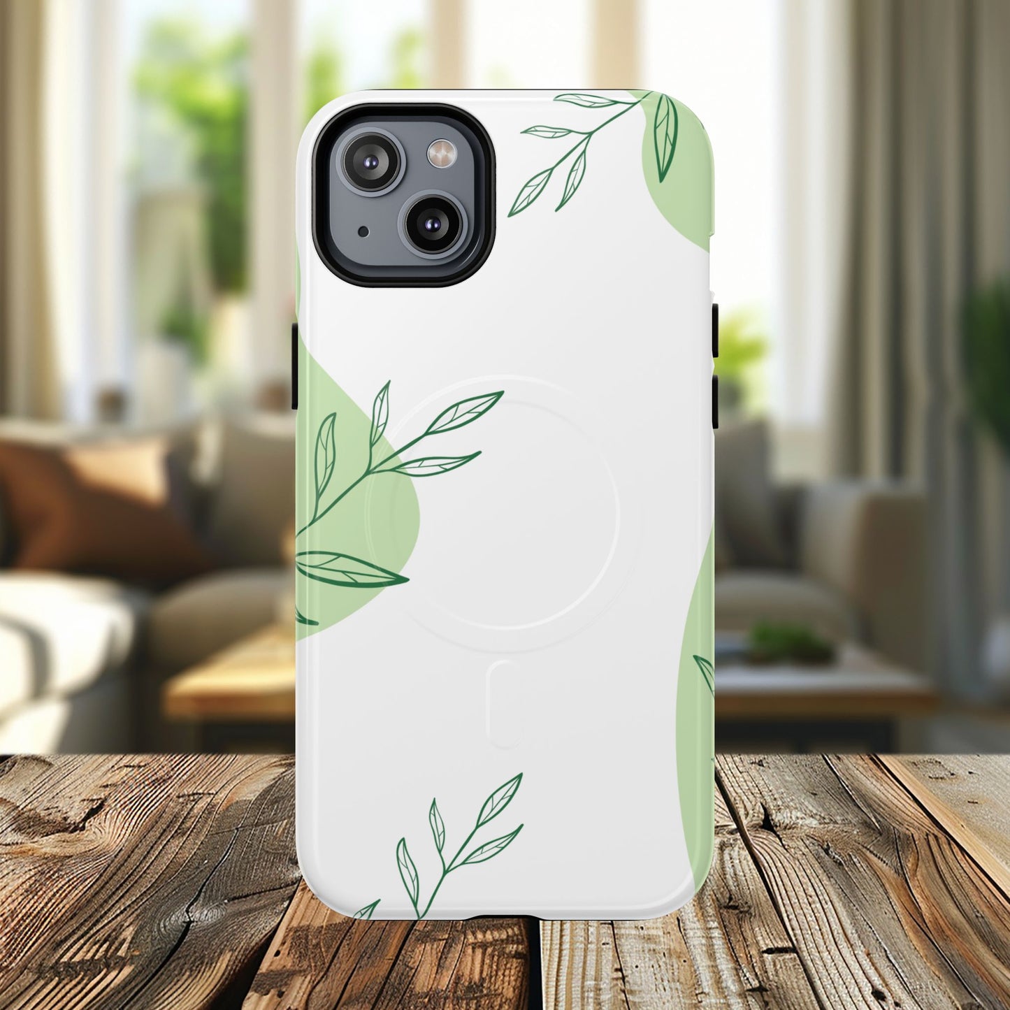 Stylish Tough iPhone Magnetic Cases with Leaf Design, iPhone Protection Cases, Greenery iPhone Covers, Eco-Friendly iPhone Accessories, Gift for Her.