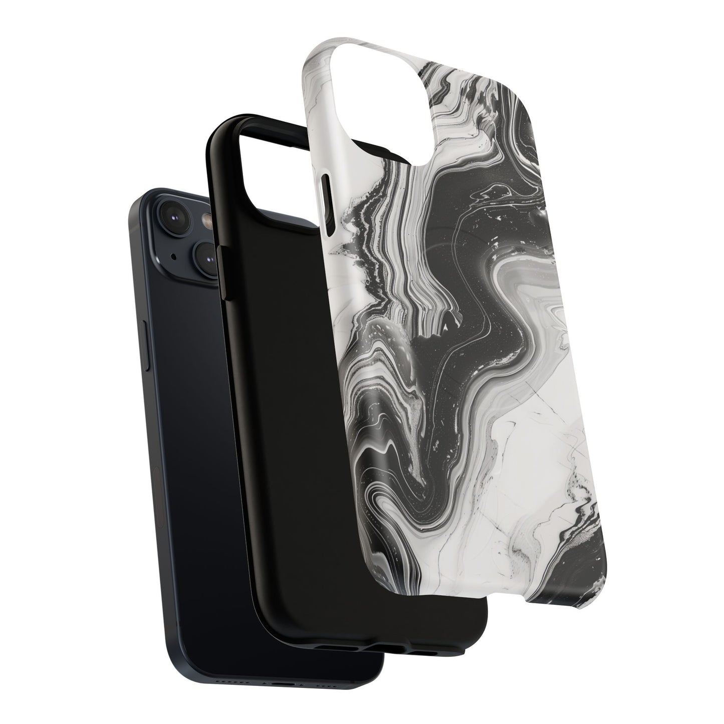 Black Marble Magnetic iPhone Case for Tough Protection, Stylish iPhone Mobile Accessory, Fashionable Gift, Unique Marble iPhone Design, Durable Smartphone Cover