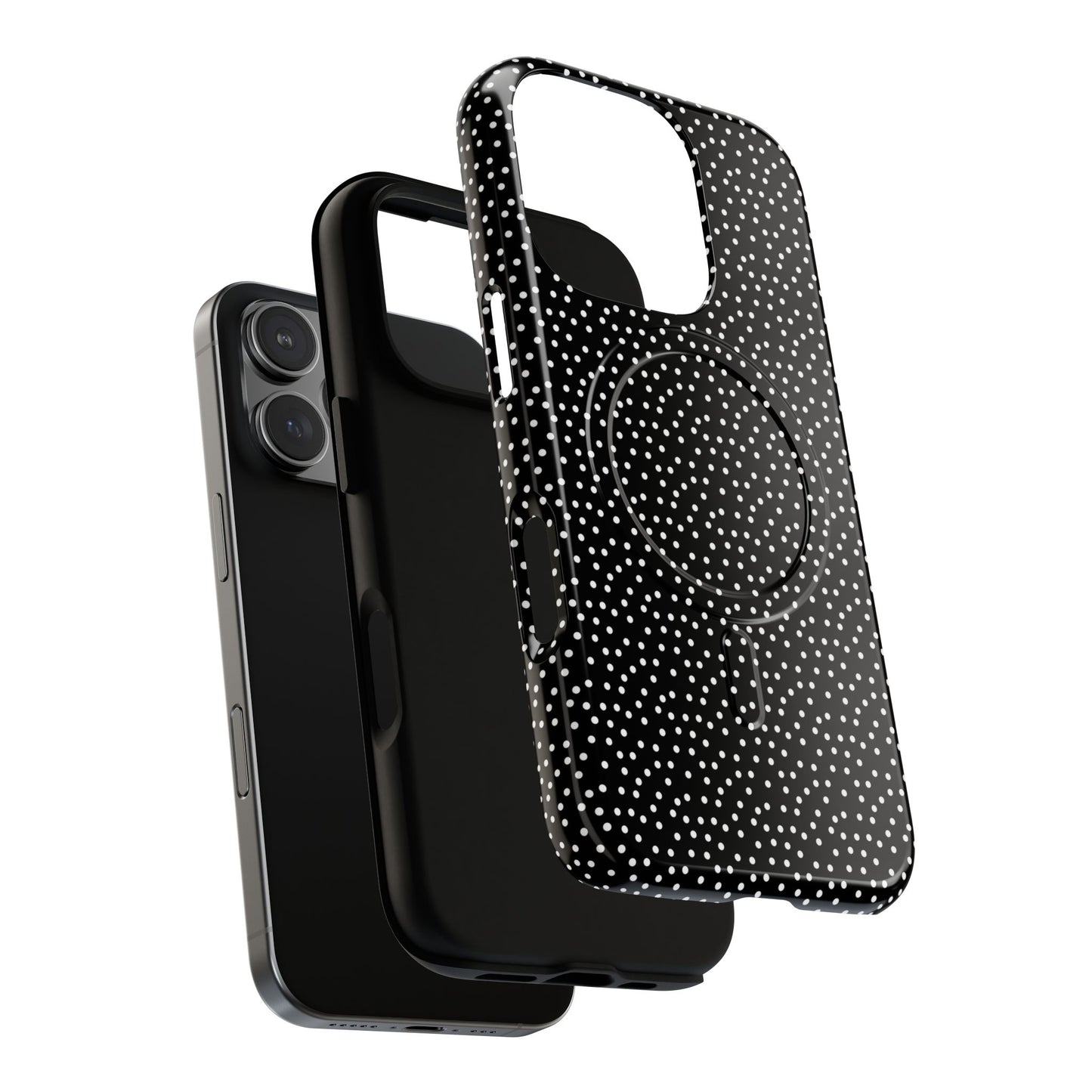 Small Polka Dot Tough iPhone Magnetic Case, Durable iPhone Accessories, Gifts for Tech Lovers, Modern Design.