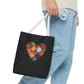 Patched Heart Tote Bag