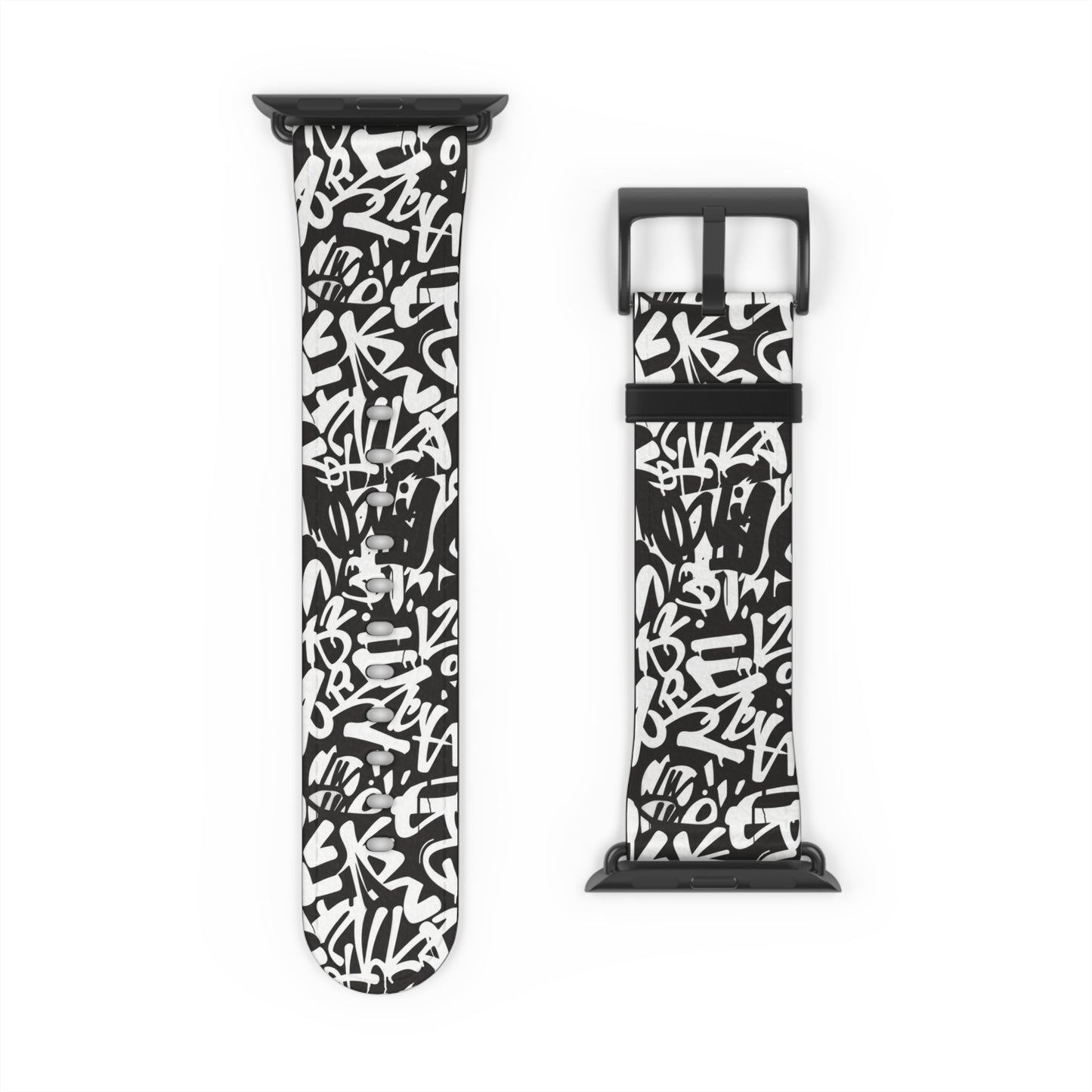 Urban Graffiti Print Watch Band - Trendy Accessory for Everyday Use,