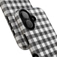 Black and White Gingham Phone Case, Tough Magnetic Cases, Stylish Phone Cover, Gift for Her, Trendy Phone Accessory, Checkered Print