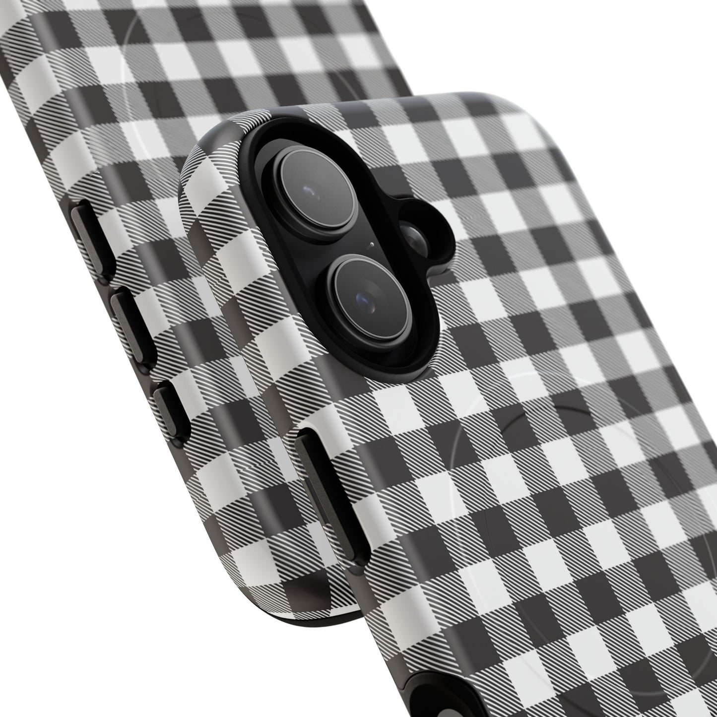 Black and White Gingham Phone Case, Tough Magnetic Cases, Stylish Phone Cover, Gift for Her, Trendy Phone Accessory, Checkered Print