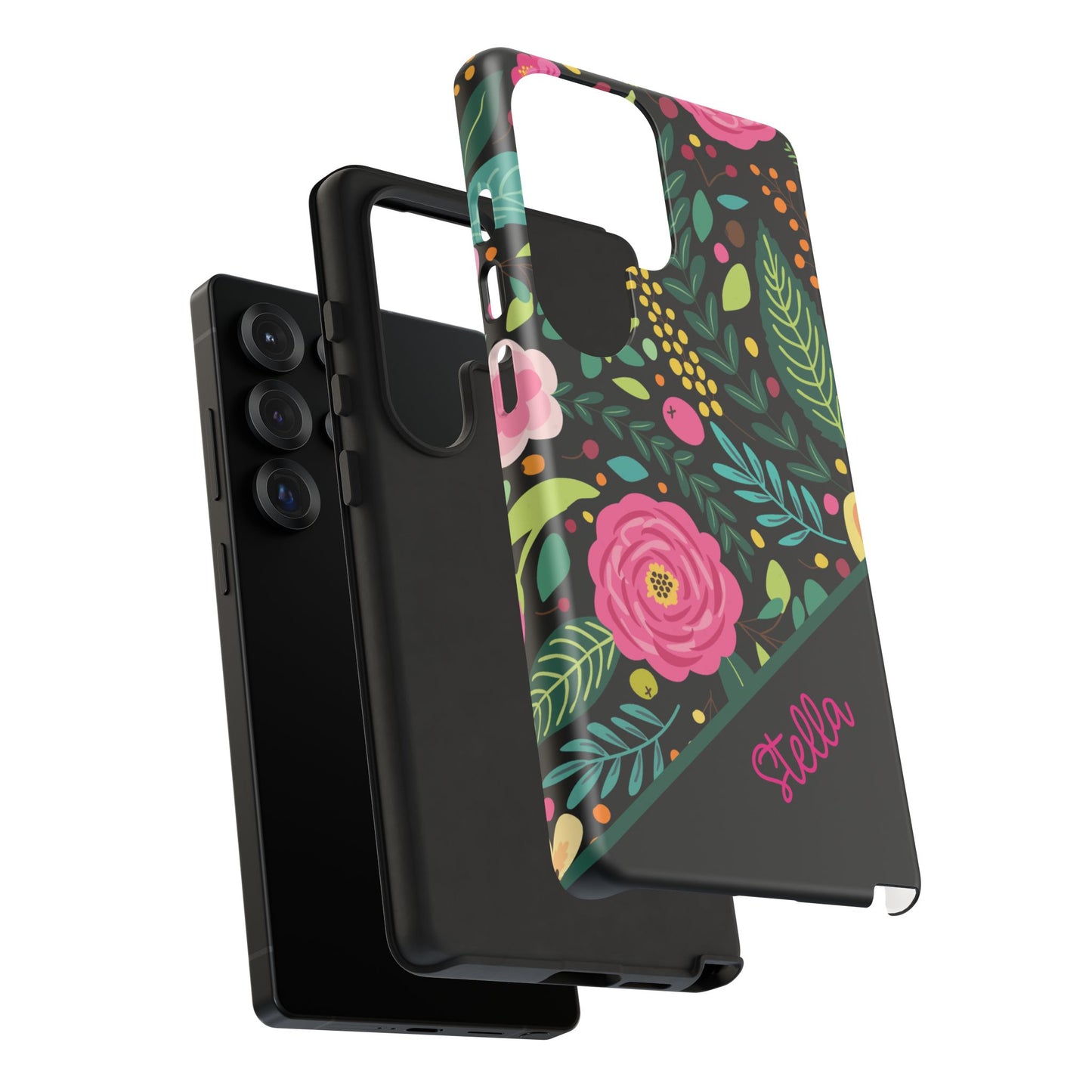 Personalized Floral Fantasy Samsung and Google Pixal Phone Case – Personalized Tough Cases with Colorful Garden Design