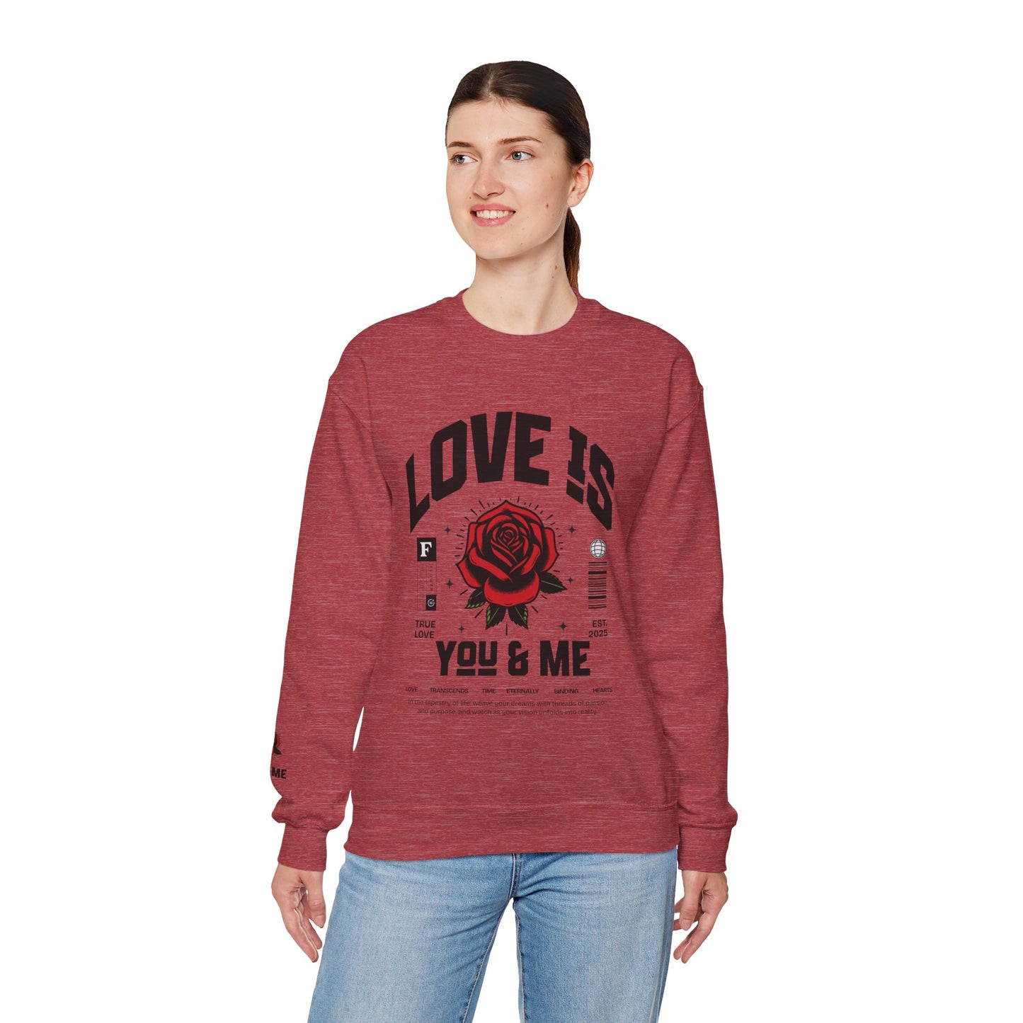 You and Me Unisex Heavy Gildan Blend™ Crewneck Sweatshirt.