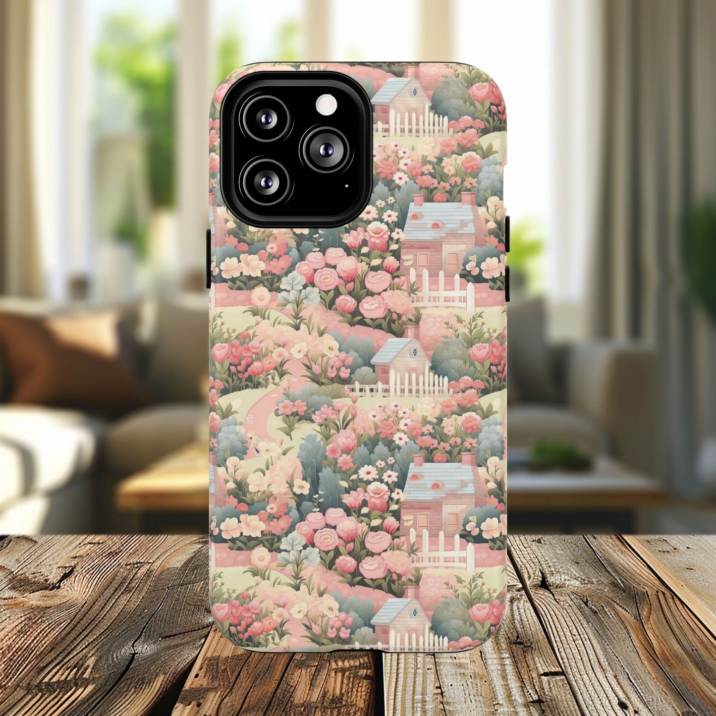 Pastel Garden Haven Tough iPhone Magnetic Case, Durable Protection, Flower Design, Gift for Her, Birthday, ,Phone Accessory, Spring Decor