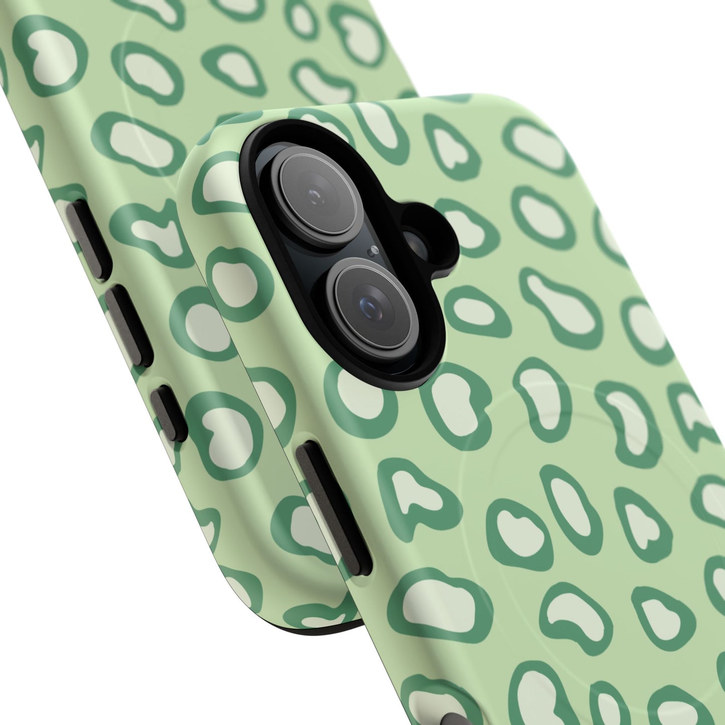 Chic Leopard Print iPhone Cases | Tough Magnetic Cases, iPhone Protection, Animal Print, Stylish Tech Accessories, Green iPhone Case