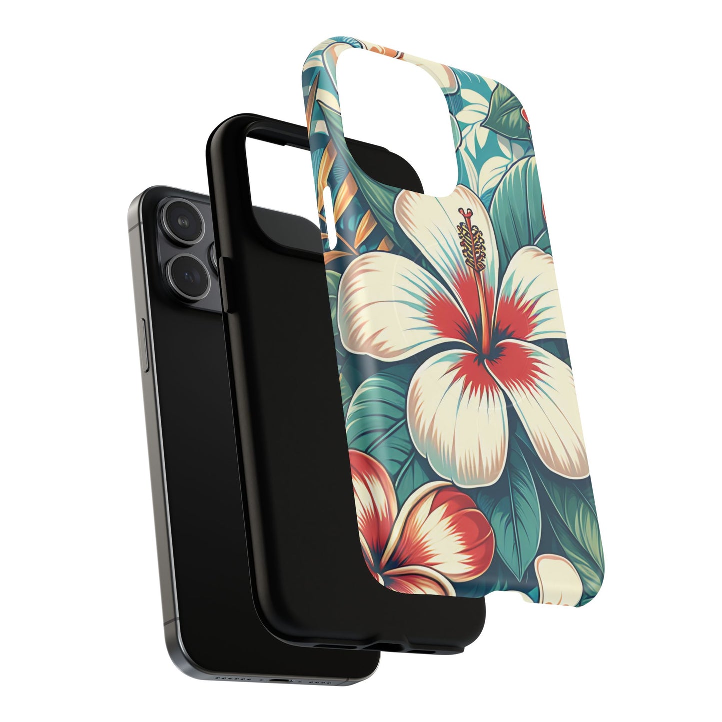 Tropical Hibiscus MagSafe® iPhone® Tough Case - Stylish Phone Protection Gift for Nature Lovers, Vibrant, Summer Vibes.