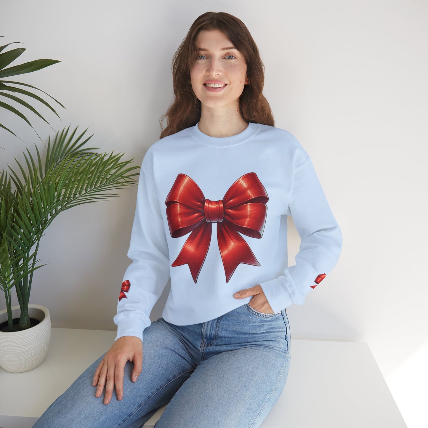Bow Charm Valentines Unisex Gildan Heavy Blend™ Crewneck Sweatshirt