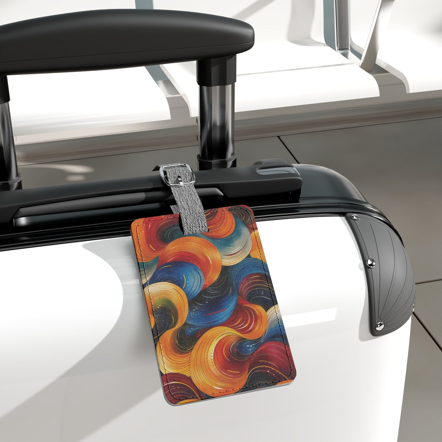 Cosmic Swirl Saffiano Polyester Luggage Tag, Rectangle