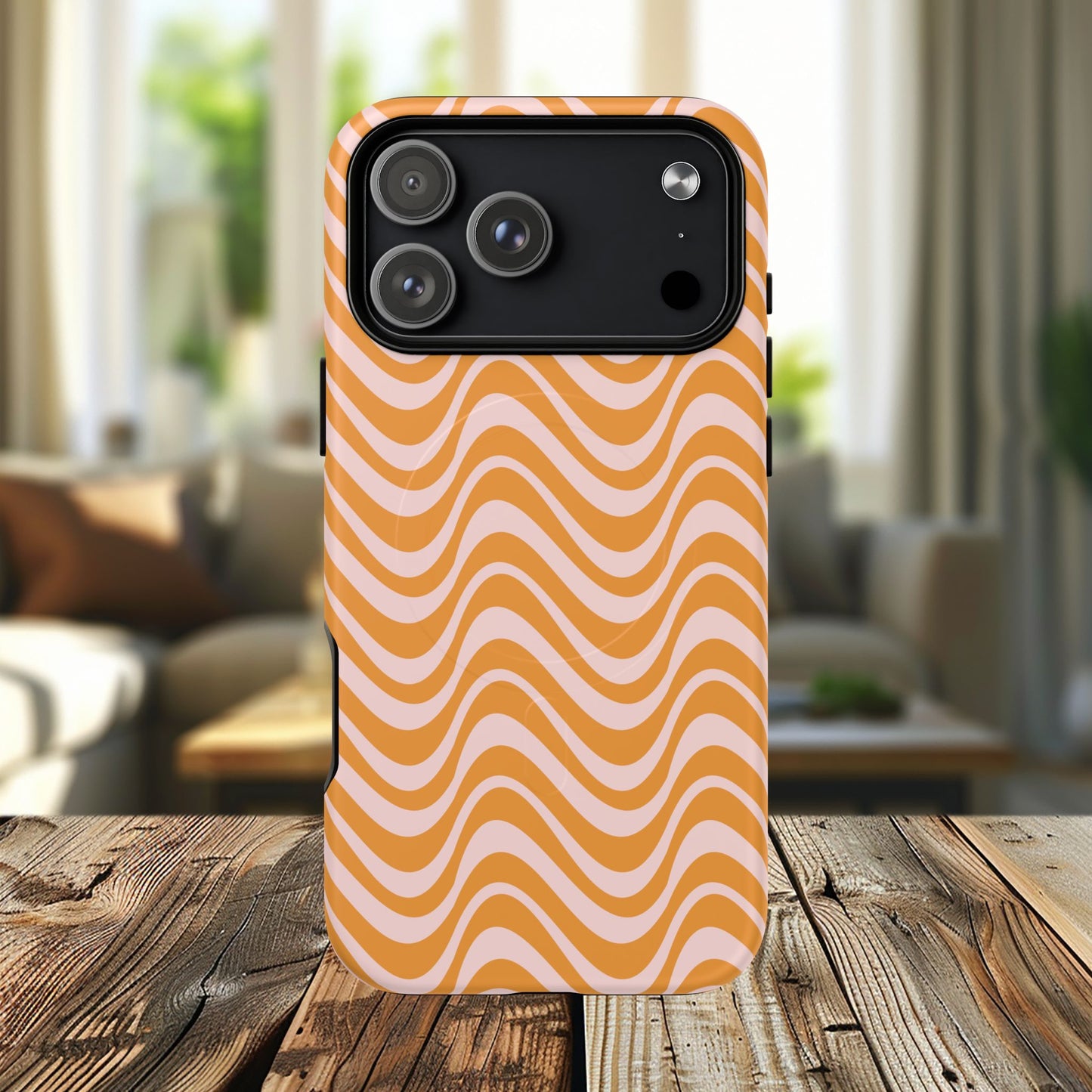 Stylish Tough Magnetic Case for Your iPhone - Trendy Wave Design, Durable Protector, Gift for Her, Cool Tech Accessory, Unique iPhone Cover, Magsafe iPhone Cover.