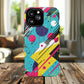 Retro Pop Vibes Magnetic iPhone Case with Abstract Design, Tough iPhone Cover, iPhone Accessory, Gift for Tech Lovers, Trendy iPhone Protector