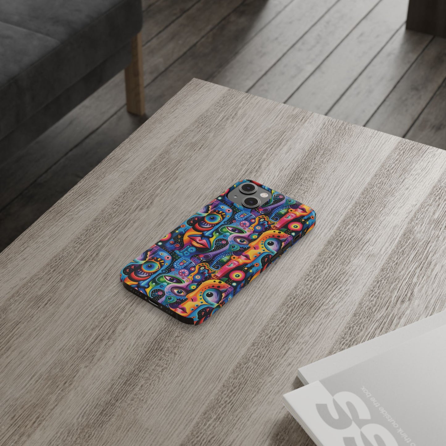 Psychedelic Visions Slim iPhone Case - Vibrant Design for Artistic Souls