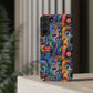 Psychedelic Visions Phone Case with Card Holder - Colorful and Stylish Design for Creatives