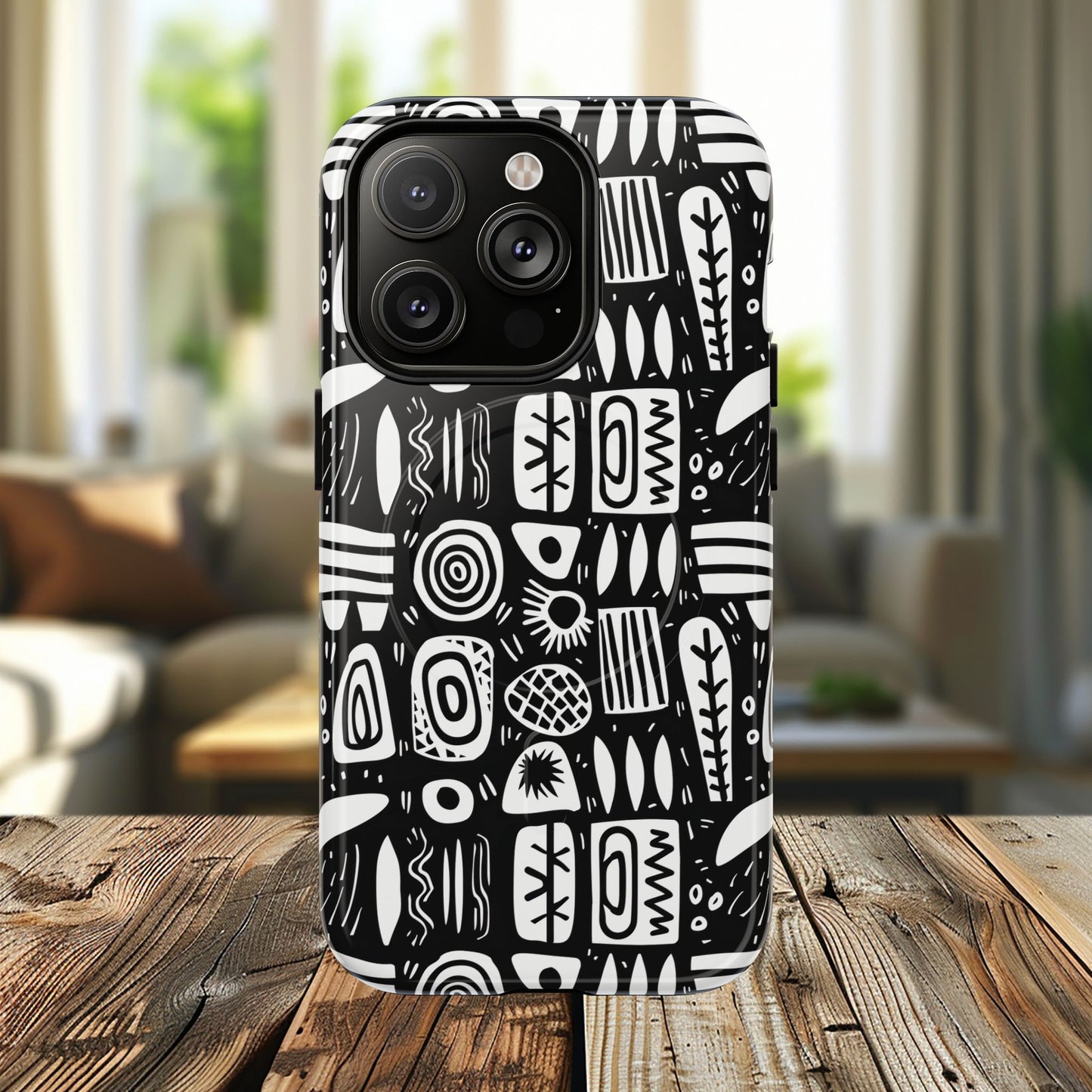 Modern Abstract Geometric Tough Magnetic Phone Case, Durable Phone Accessory, Gift for Him or Her, Artistic Design, Modern Decor