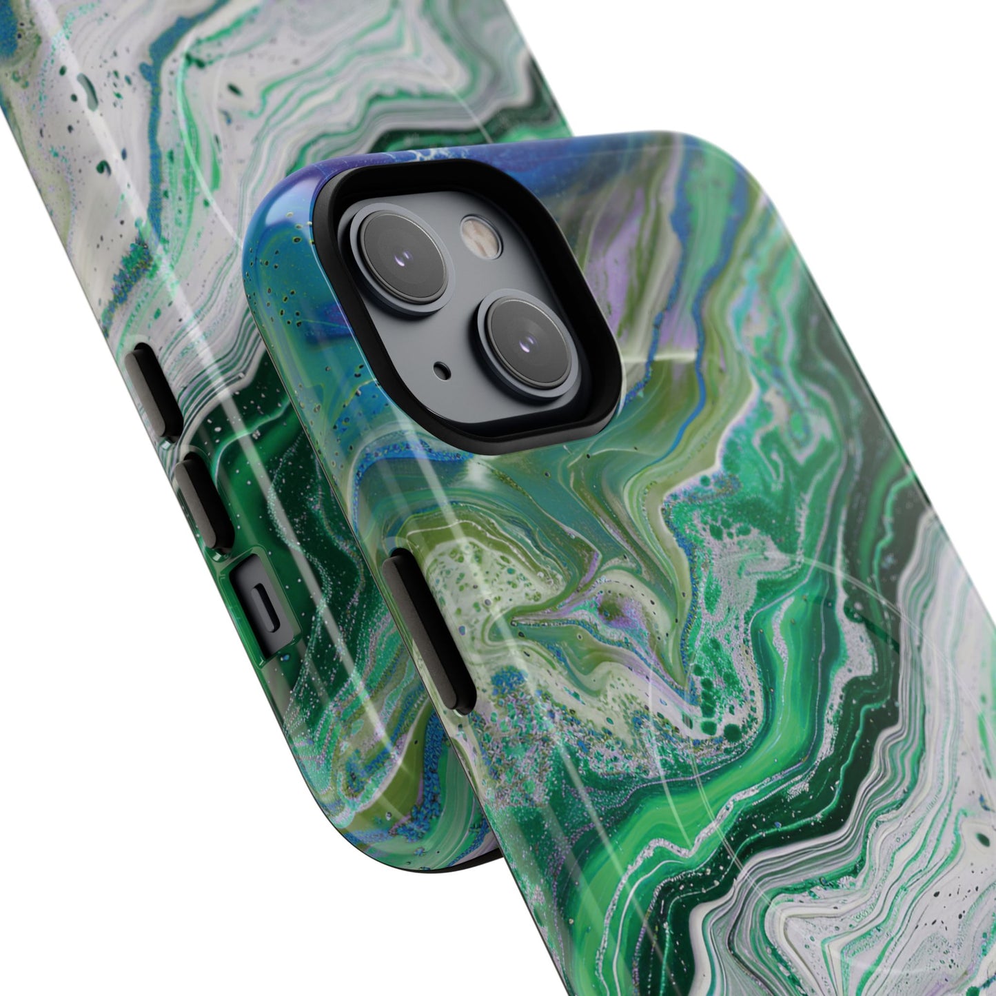Marbled Tough iPhone Case, Magnetic Protector, Stylish Tech Accessory, Durable iPhone Cover, Unique Gift Idea