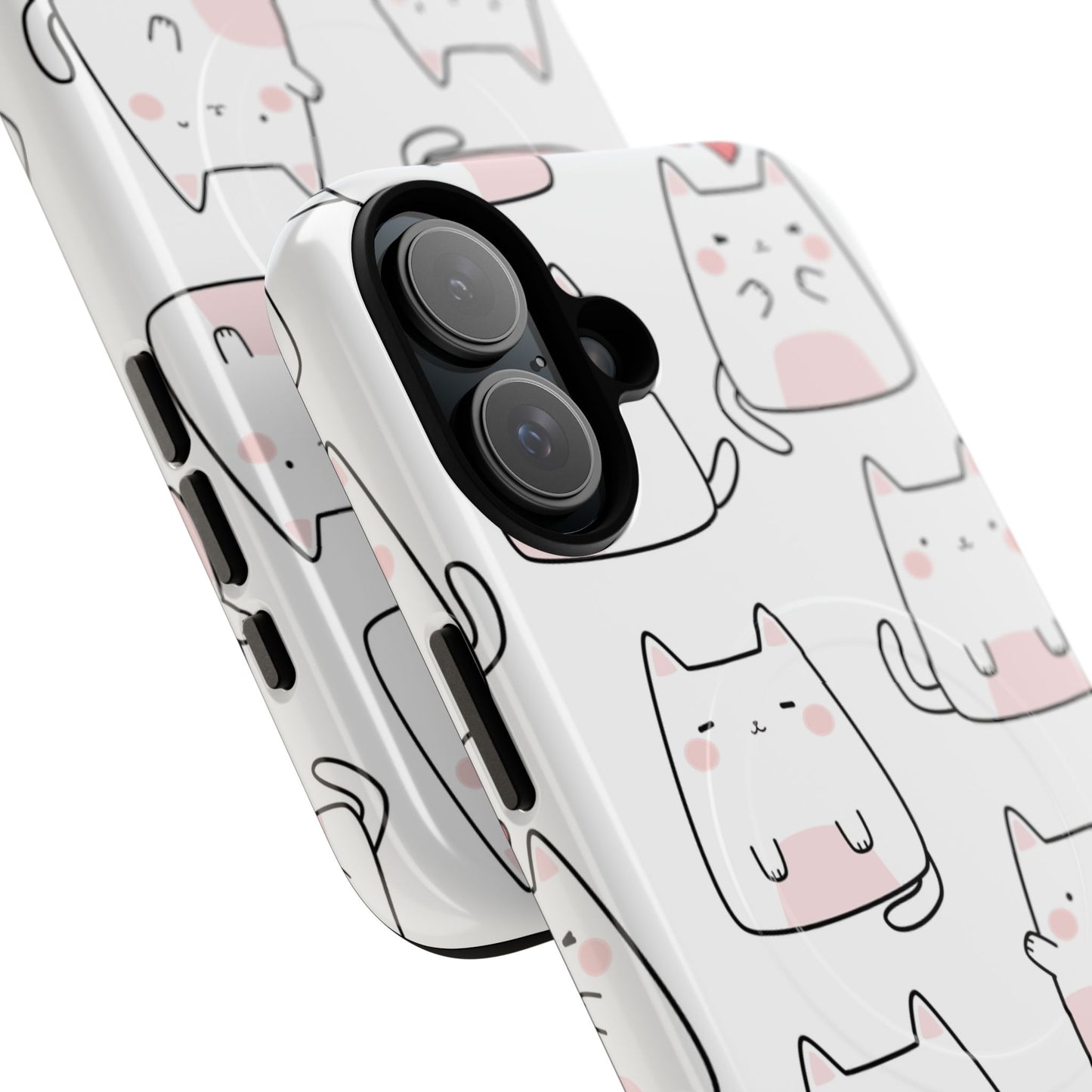 Cute Kawaii Cat Tough Magnetic iPhone Case, Cute Cat Lover Gift, Kawaii iPhone Cover, Tough iPhone Case, Unique Pet Themed Accessory,