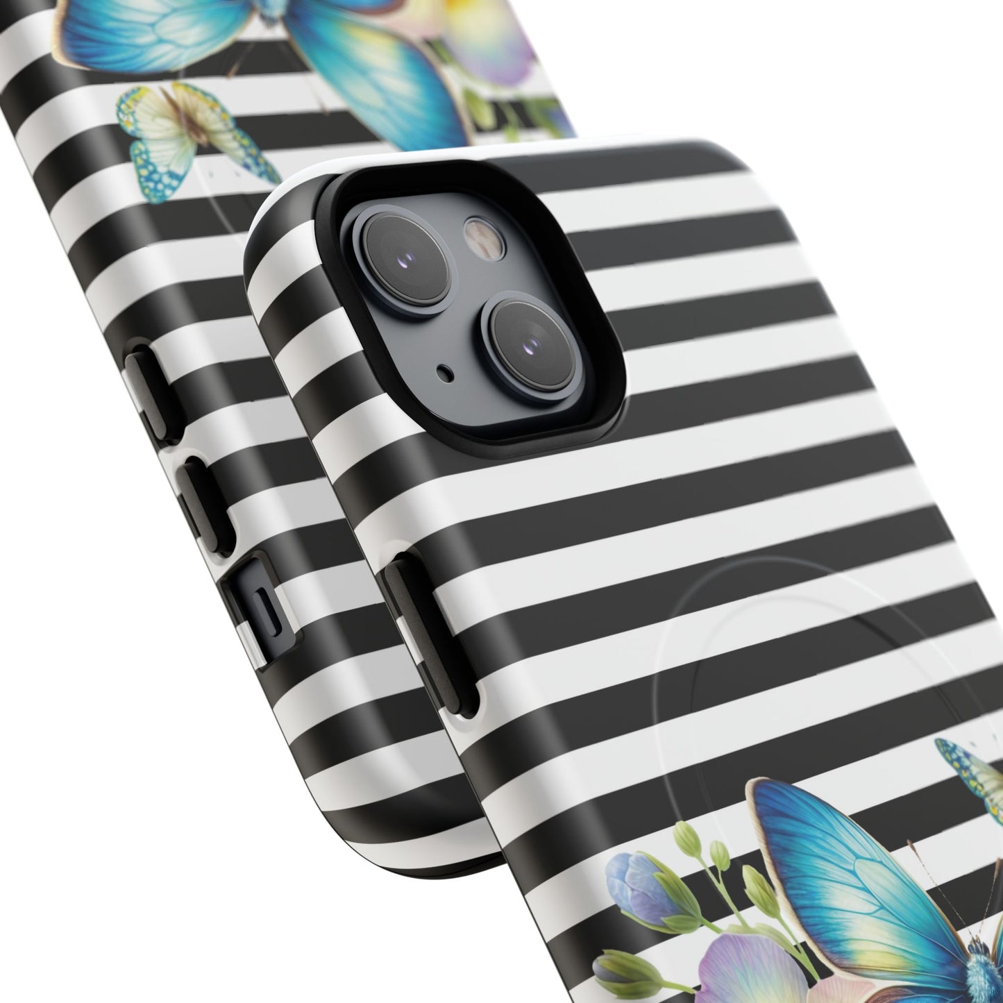 Pansy Parade Tough iPhone Magnetic Cases, Floral Tough Case, Striped iPhone Magnetic Cover, Phone Accessory, Gift for Nature Lovers
