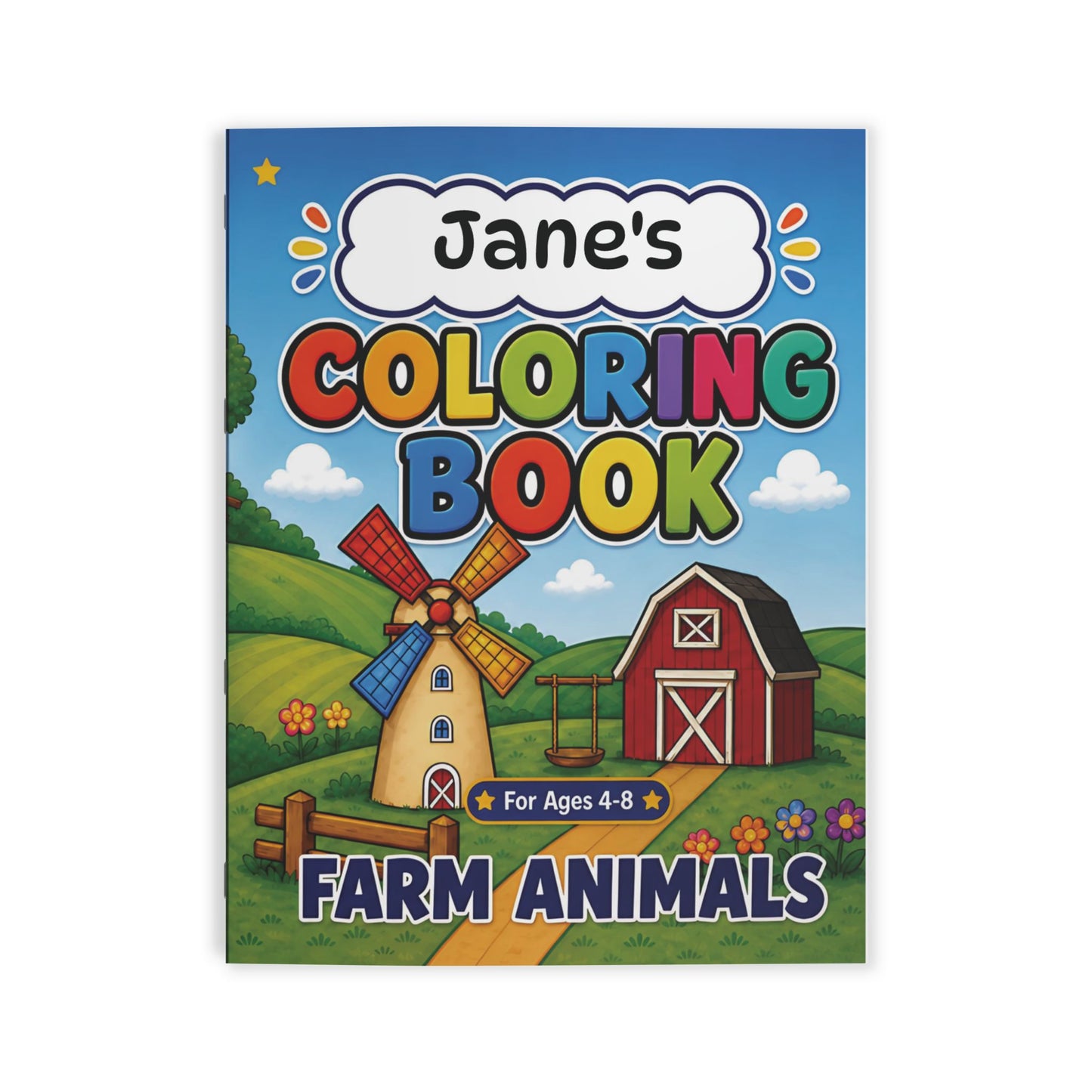 Farm Animals Coloring Book — Personalized Kids' Activity Book (Ages 4-8)