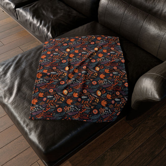 Autumn Bloom Soft Minky Blanket''