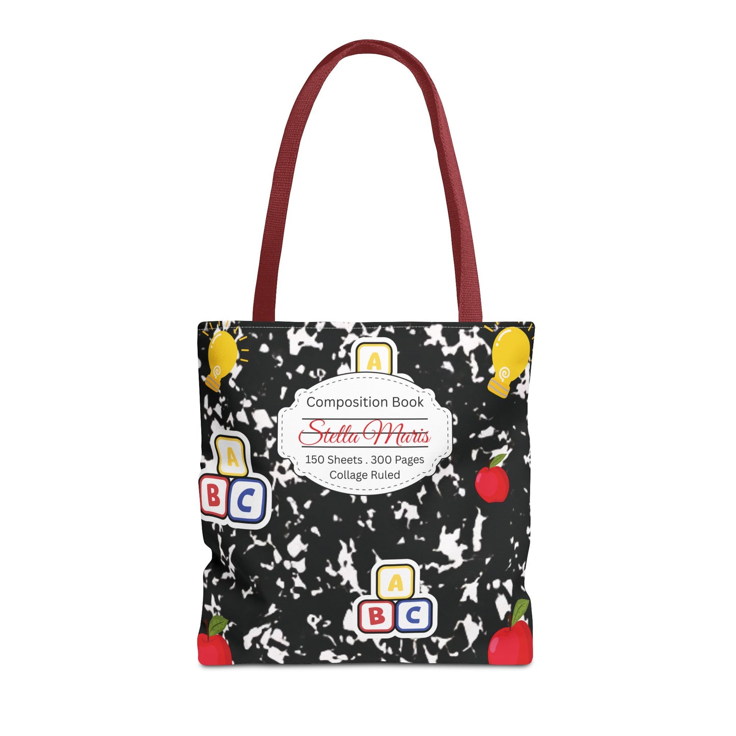 Personalized Composition Book InspiredTote Bag, Back to School Tote, Teacher Gift, Kids Bag, Custom Name Bag, Educational Accessories, Back to School Tote Bag.