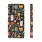 Whimsical Feline Garden iPhone and Samsung Case With Card Holder