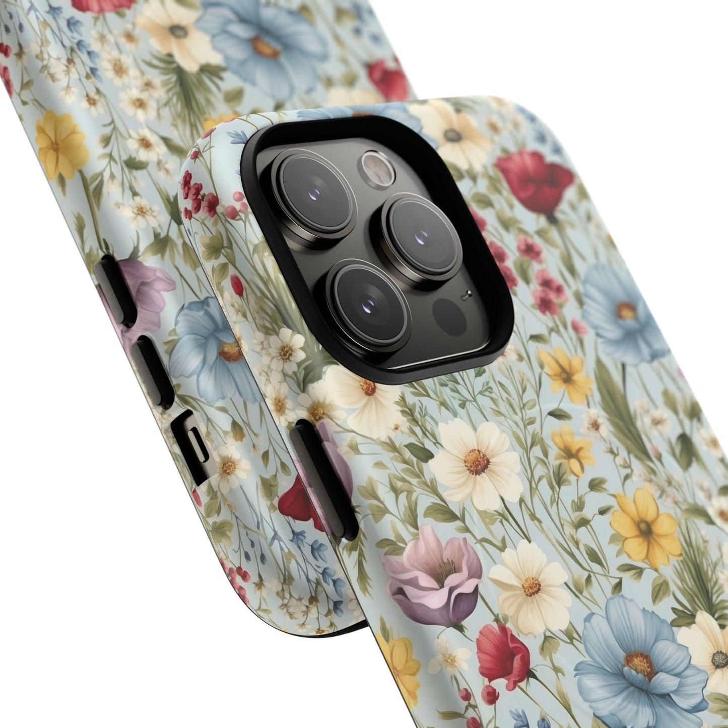 Meadow Whispers Tough iPhone Magnetic Case, Durable iPhone Protection, MagSafe Compatibility Phone Gift for Her, Spring Vibes, Modern Floral Design, Unique Gift Idea