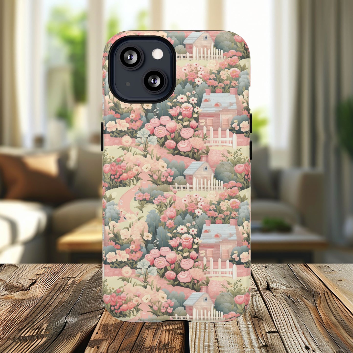 Pastel Garden Haven Tough iPhone Magnetic Case, Durable Protection, Flower Design, Gift for Her, Birthday, ,Phone Accessory, Spring Decor