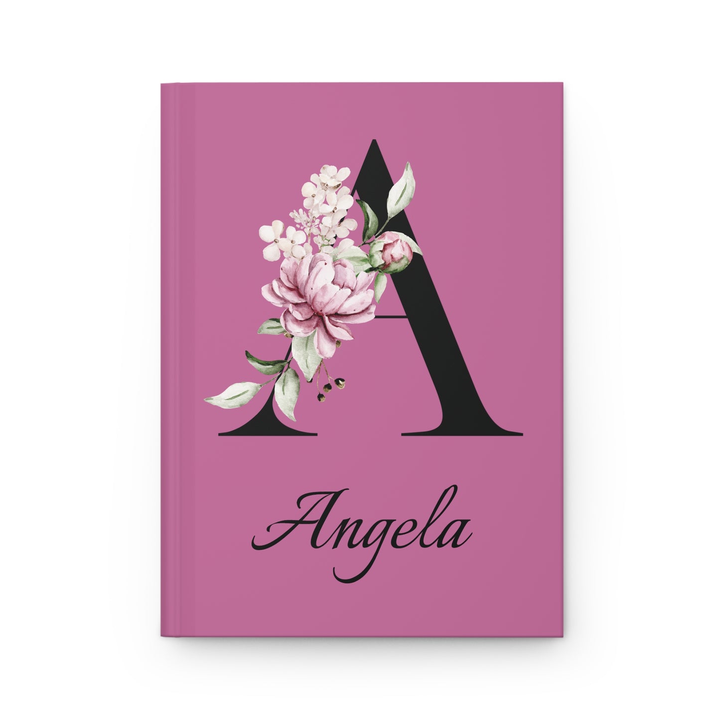 Personalized Floral Monogram Hardcover Journal — Custom Name Notebook