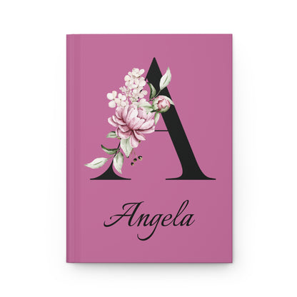 Personalized Floral Monogram Hardcover Journal — Custom Name Notebook