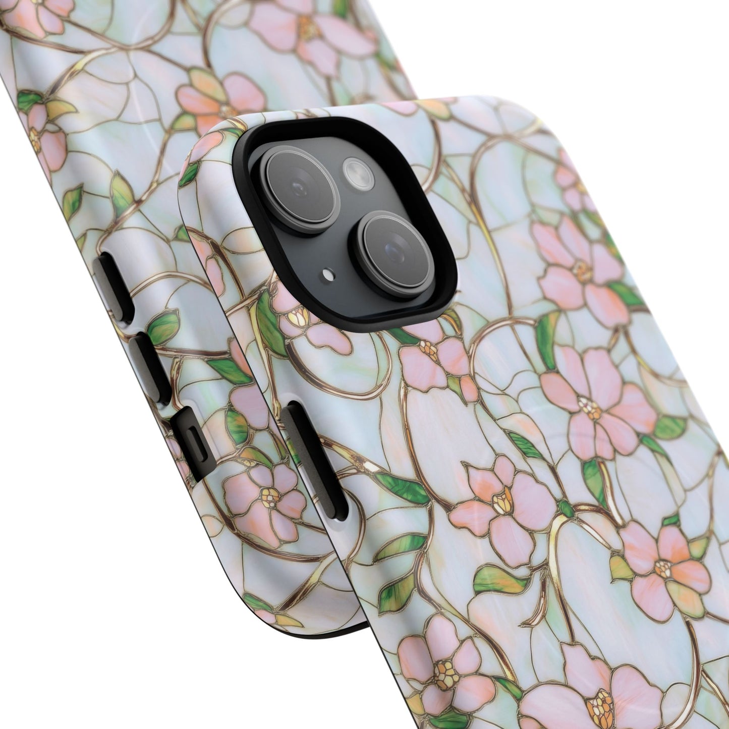 Blossom Veins Tough iPhone Magnetic Cases, Elegant Floral Designs, iPhone Floral Stained Glass Stylish Accessory, Protective Mobile Cover, Unique Gift Idea