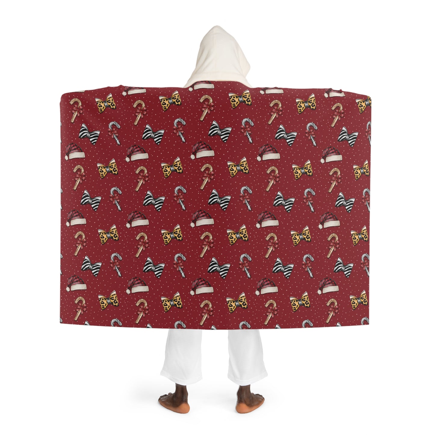 Festive Luxe Hooded Sherpa Fleece Blanket