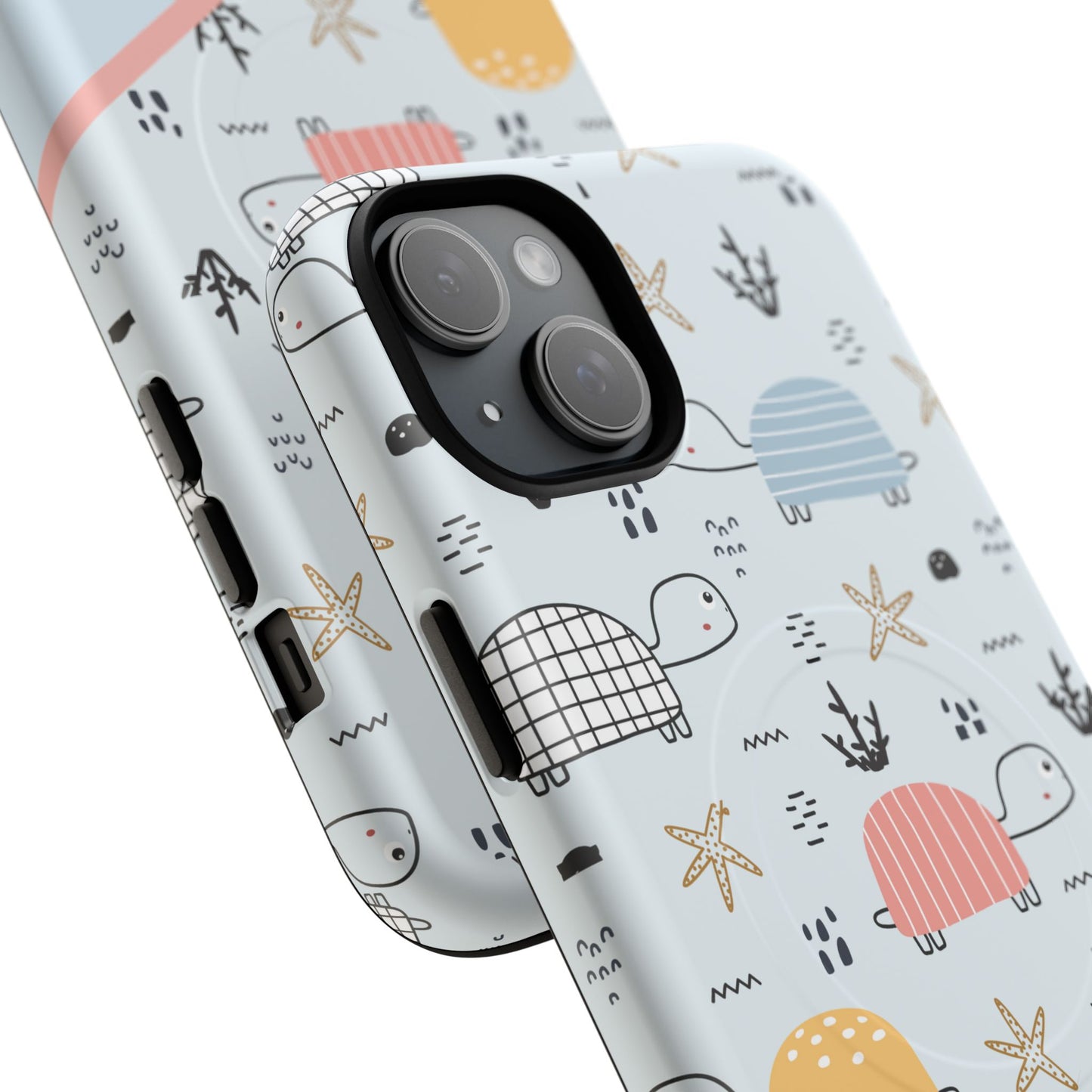 Personalized Cute Turtle Tough Magnetic MagSafe® Cell Cover, Ocean Theme Case, Sea Life Gift for Beach Lovers, iPhone® 13, 14, iPhone 15, iPhone 16, iPhone 17, Pro, Pro Max, Plus Cases.