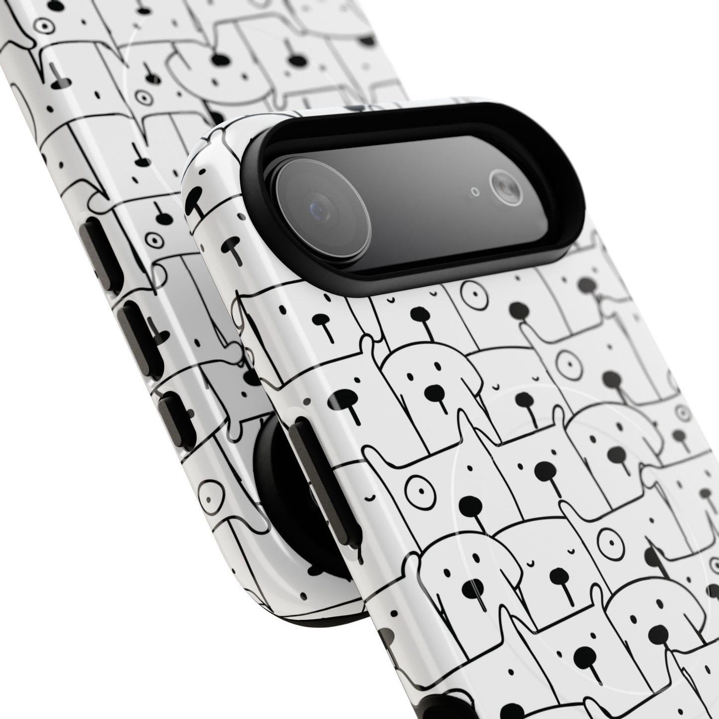 Cute Woof Line-Up iPhone Case, Tough Magnetic Case for Pet Lovers, Stylish Phone Accessory, Gift for Dog Owners, Protective Pet Case