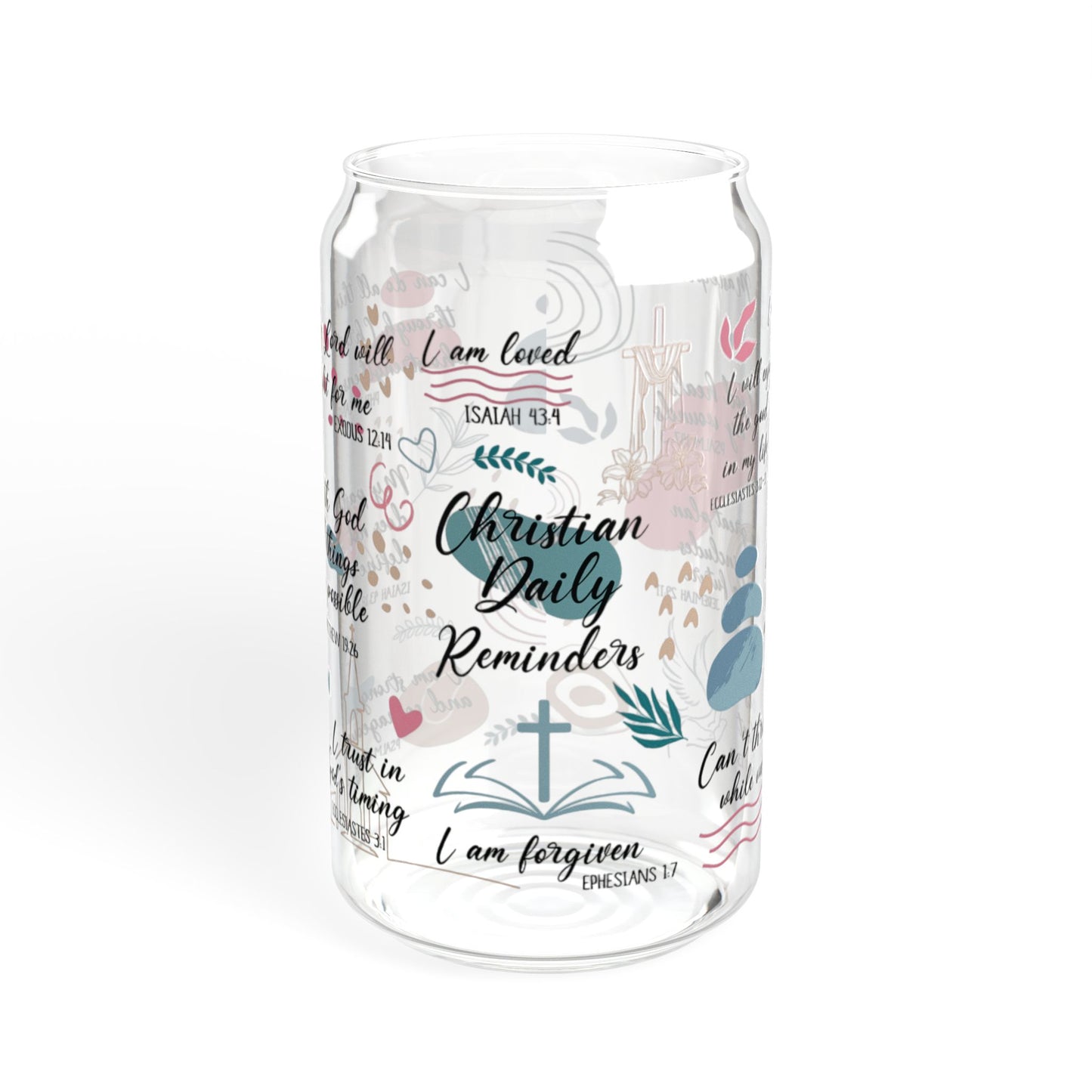 Christian Daily Reminders Sipper Glass, 16oz