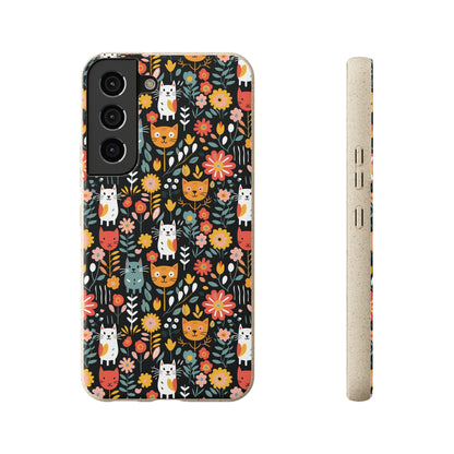 Whimsical Feline Garden Samsung Biodegradable Cases