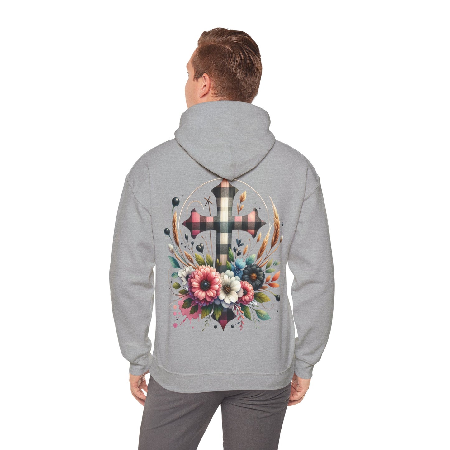Faith and Floral Cross Unisex Gildan Hoodie Sweatshirt